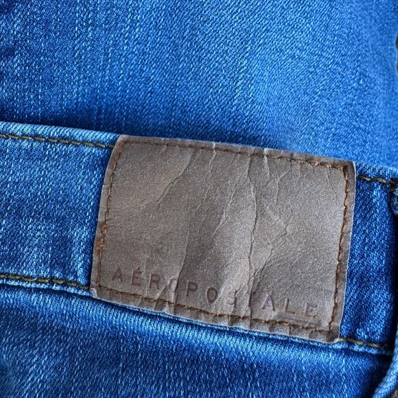 Aeropostale Low Rise Jegging 2 Reg Medium Wash Skinny Stretch Distressed Y2K - Picture 7 of 9